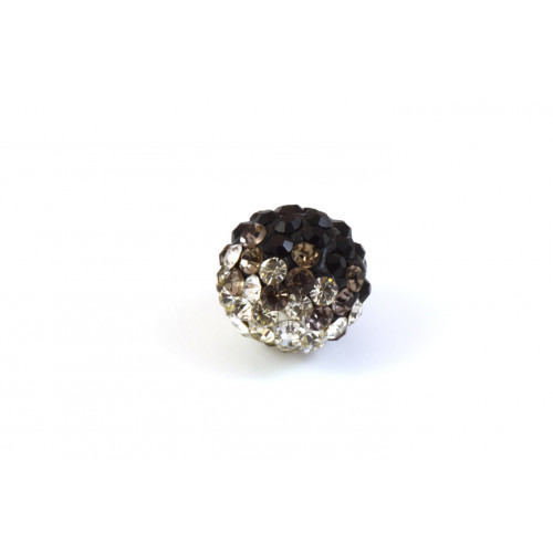 PAVE BEAD,10MM GRADUATED CRYSTAL CLEAR TO BLACK